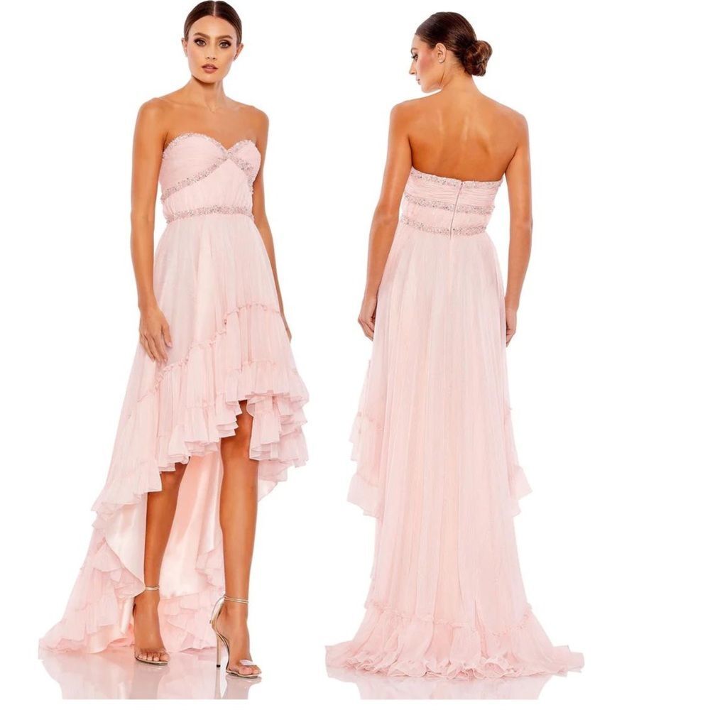 Mac Duggal | 68096 Beaded Ruffle High Low Gown Size 2 NWT